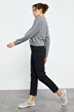 Gri Melanj Basic Rahat Form O Yaka Kadın Sweatshirt - 97114 | XL