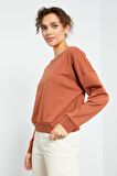 Tarçın Basic Rahat Form O Yaka Kadın Sweatshirt - 97114 | XXL