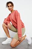 Pudra Basic Rahat Form O Yaka Kadın Sweatshirt - 97114 | XXL