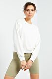 Ekru Basic Rahat Form O Yaka Kadın Sweatshirt - 97114 | XXL