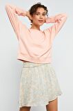 Pembe Basic Rahat Form O Yaka Kadın Sweatshirt - 97114 | XXL
