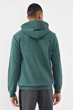 Yeşil Kanguru Cep Standart Kalıp Kapüşonlu Erkek Sweatshirt - 87883 | S