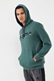 Yeşil Kanguru Cep Standart Kalıp Kapüşonlu Erkek Sweatshirt - 87883 | S