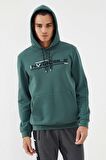Yeşil Kanguru Cep Standart Kalıp Kapüşonlu Erkek Sweatshirt - 87883 | S