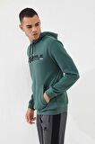 Yeşil Kanguru Cep Standart Kalıp Kapüşonlu Erkek Sweatshirt - 87883 | S