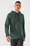 Yeşil Kanguru Cep Standart Kalıp Kapüşonlu Erkek Sweatshirt - 87872 | S
