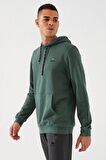 Yeşil Kanguru Cep Standart Kalıp Kapüşonlu Erkek Sweatshirt - 87872 | S