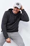 Antrasit Melanj Kanguru Cep Standart Kalıp Kapüşonlu Erkek Sweatshirt - 87872 | M