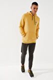 Hardal Kanguru Cep Standart Kalıp Kapüşonlu Erkek Sweatshirt - 87872 | XXL
