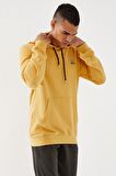 Hardal Kanguru Cep Standart Kalıp Kapüşonlu Erkek Sweatshirt - 87872 | XXL
