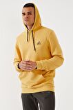 Hardal Kanguru Cep Standart Kalıp Kapüşonlu Erkek Sweatshirt - 87872 | XXL