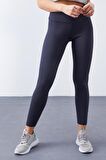 Antrasit Yüksek Bel Termal Slim Fit Dar Paça Kadın Tayt - 94577 | M