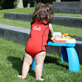 Owli Swimwarm Üşütmeyen Bebek Mayosu Kırmızı - Siyah