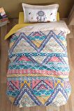 Clasy Ranforce Dört Mevsim Tek Kişilik Set Boho V1 Bej