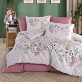 Clasy Ranforce %100 Pamuk Tek Kişilik Nevresim Bahari V1 Pembe