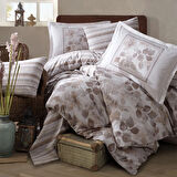 Clasy Ranforce %100 Pamuk Tek Kişilik Nevresim Semeran V1 Bej