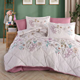 Clasy Ranforce %100 Pamuk Tek Kişilik Yorgan Seti Bahari V1 Pembe