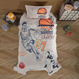 Clasy Ranforce %100 Pamuk Tek Kişilik Dört Mevsim Set Basketball V1 Bej