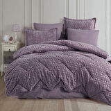 Clasy Wellsoft Jakarlı Çift Kişilik Uyku Seti Babil V5 Lila