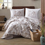 Clasy Ranforce %100 Pamuk Çift Kişilik Dört Mevsim Set Semeran V1 Bej