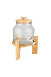 Bambum Fuente - Ahşap Kapak ve Bambu Standlı Cam Sebil 1.5L