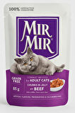 MIR MIR JÖLE İÇERİSİNDE PARÇA ETLİ SIĞIR ETLİ 85GR GR YAŞ MAMA (24 ADET)