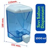 Wespa Plastik Şeffaf Sıvı Sabun Dispenseri 1000 ml. x 5 Adet