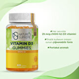 Nature's Supreme Vitamin D3 Gummies 60 Çiğnenebilir Form - PORTAKAL