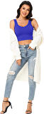 Liona Kadın U Yaka Mavi Renk Crop Top Bluz Atlet