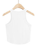 Liona Kadın Oval Etekli Beyaz Renk Bisiklet Yaka Crop Top Bluz