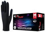 Beybi Pudrasız Siyah Njoy Nitril Muayene Eldiveni Medium 100'lü
