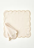 Daisy Scallop Kenar Peçete Bej (40x40 cm)