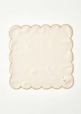 Daisy Scallop Kenar Peçete Bej (40x40 cm)