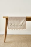 Daisy Scallop Kenar Runner Bej (50x150 cm)