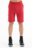 Kırmızı Yan Baskılı Bağcıklı Standart Kalıp Erkek Şort - 81245 | M