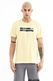Sarı Baskılı Standart Kalıp O Yaka Erkek T-Shirt - 88204 | S
