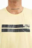 Sarı Baskılı Standart Kalıp O Yaka Erkek T-Shirt - 88204 | S