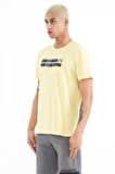 Sarı Baskılı Standart Kalıp O Yaka Erkek T-Shirt - 88204 | S