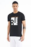 Siyah Ön Baskılı O Yaka Standart Kalıp Erkek T-Shirt - 88220 | M