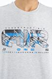 Gri Melanj Yazı Baskılı Standart Kalıp O Yaka Erkek T-Shirt - 88226 | S
