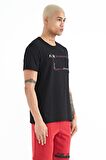 Siyah Yazı Baskılı Standart Kalıp O Yaka Erkek T-Shirt - 88228 | L