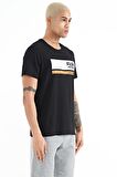 Siyah Baskılı Standart Kalıp O Yaka Erkek T-shirt - 88221 | L