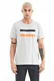 Gri Melanj Baskılı Standart Kalıp O Yaka Erkek T-Shirt - 88217 | M