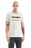 Gri Melanj Baskılı Standart Kalıp O Yaka Erkek T-Shirt - 88217 | XXL