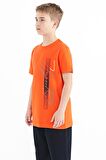 Portakal Yazı Baskılı O Yaka Standart Kalıp Erkek Çocuk T-Shirt - 11119 | 12-13