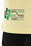 Sarı Baskılı Standart Kalıp O Yaka Erkek Çocuk T-Shirt - 11097 | 12-13
