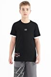 Siyah Baskılı Standart Kalıp O Yaka Erkek Çocuk T-Shirt - 11097 | 3-4
