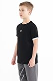 Siyah Baskılı Standart Kalıp O Yaka Erkek Çocuk T-Shirt - 11097 | 3-4