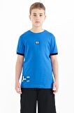 Saks Baskılı Standart Kalıp O Yaka Erkek Çocuk T-Shirt - 11097 | 5-6