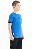 Saks Baskılı Standart Kalıp O Yaka Erkek Çocuk T-Shirt - 11097 | 5-6